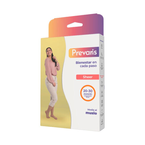 Media Sheer Essential Prevaris – Al Muslo – Compresión Mediana 20-30 mmHg