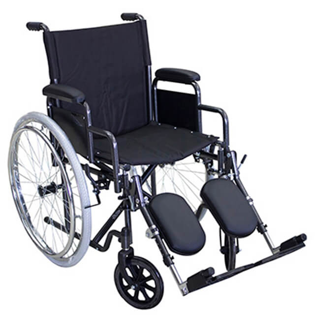 Silla de ruedas con elevador de piernas