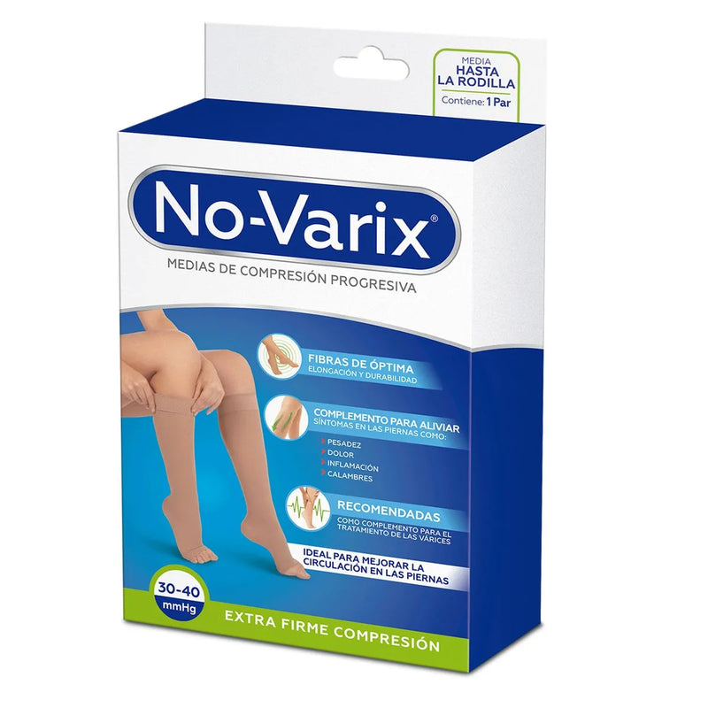 NoVarix – A la rodilla con punta abierta – Compresión Extra-Firme 30-40 mmHg