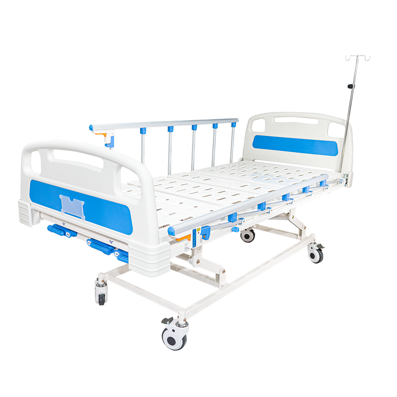 Cama Manual con Rodos, Barandas y Altura Ajustable