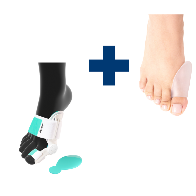 Combo Juanete (CORRECTOR PARA HALLUX VALGO CON PROTECCIÓN DE GEL + PROTECTOR DE JUANETE DE GEL TALLA UNIVERSAL)