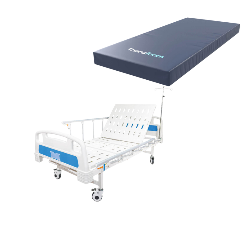 Cama manual + colchón therafoam