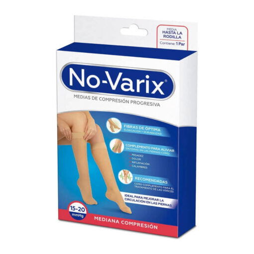 Media de compresión NoVarix – A la rodilla – Compresión Baja 10-15 mmHg