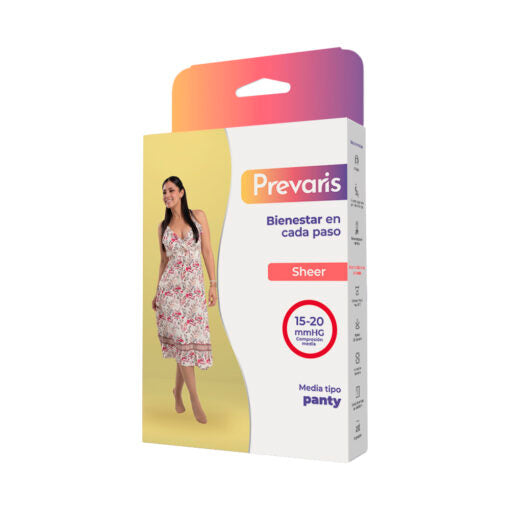 Media Sheer Essential Prevaris – Tipo Panty – Compresión Mediana 15-20 mmHg
