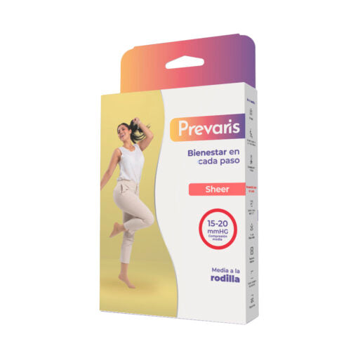Media Sheer Essential Prevaris – A la Rodilla – Compresión Mediana 15-20 mmHg
