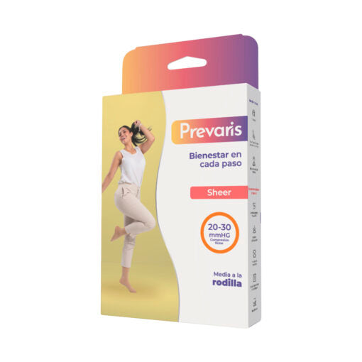 Media Sheer Essential Prevaris – A la Rodilla – Compresión Mediana 20-30 mmHg