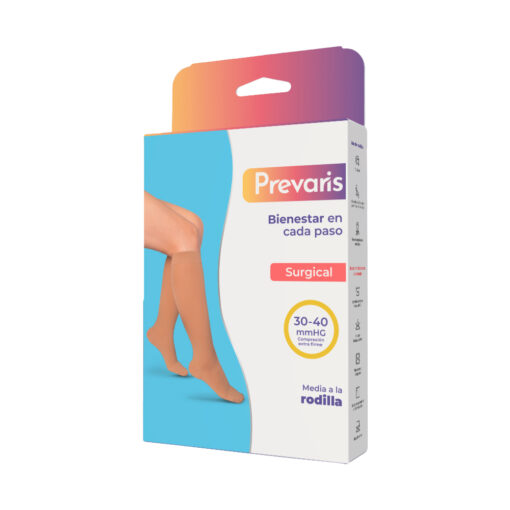 Media Sheer Premier Surgical – A la Rodilla – Compresión Mediana 30-40 mmHg  – Prevaris