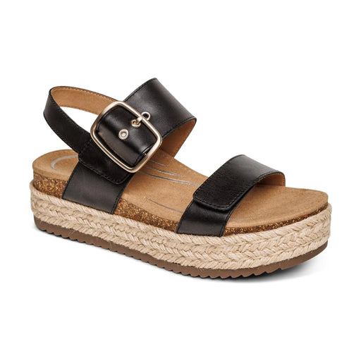 Aetrex Sandalia de plataforma para mujer Vania – Negro