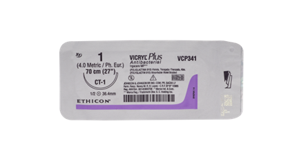 SUTURA VICRYL 1 AGUJA 36 MM