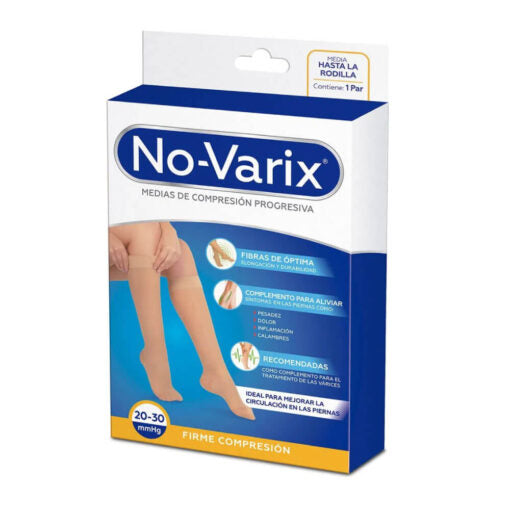 Media Novarix de compresión firme con punta abierta 20-30 mmHg
