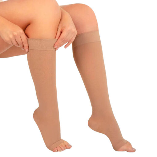 NoVarix – A la rodilla con punta abierta – Compresión Extra-Firme 30-40 mmHg