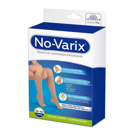 NoVarix – A la rodilla con punta abierta – Compresión Extra-Firme 30-40 mmHg