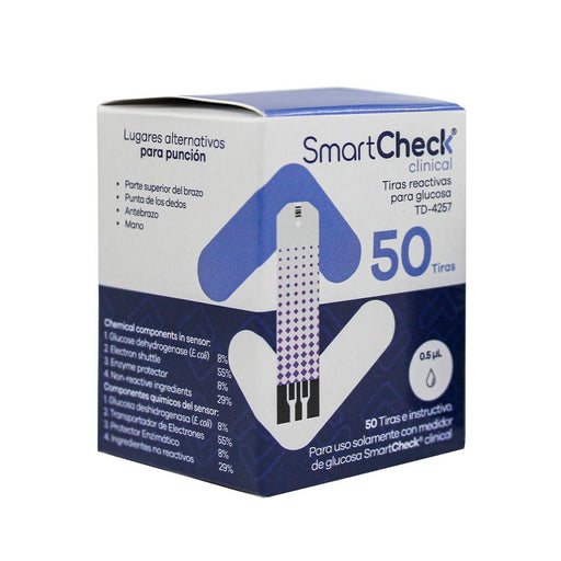 Tiras Glucosa Smartcheck Clinical 50 Uni - Casa Médica