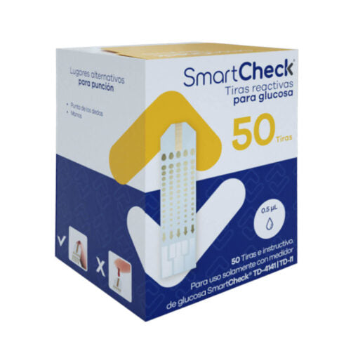 Tiras Reactivas De Glucosa O Tiras Para Medir Azúcar En Sangre, Smartcheck