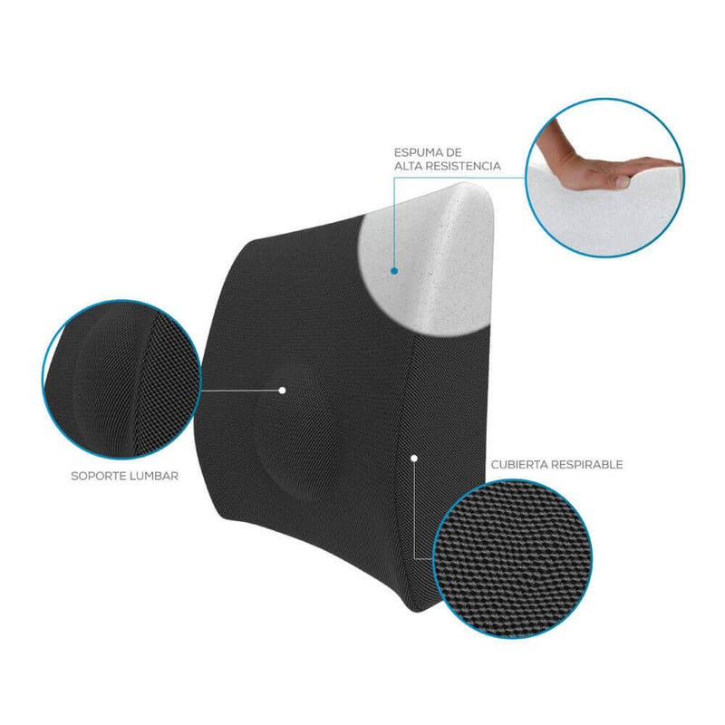 Respaldo lumbar Therashape negro / Theramart / unidad